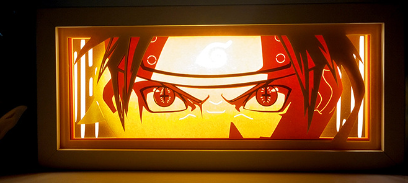 Caja de luz LED de papel recortado con diseño de anime (un juego)