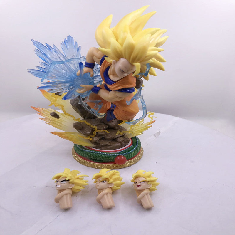 Super Saiyan Goku Multi-Head Statue (Anime Figure)