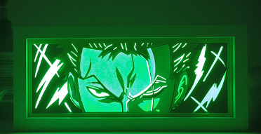 Caja de luz LED de papel recortado con diseño de anime (un juego)