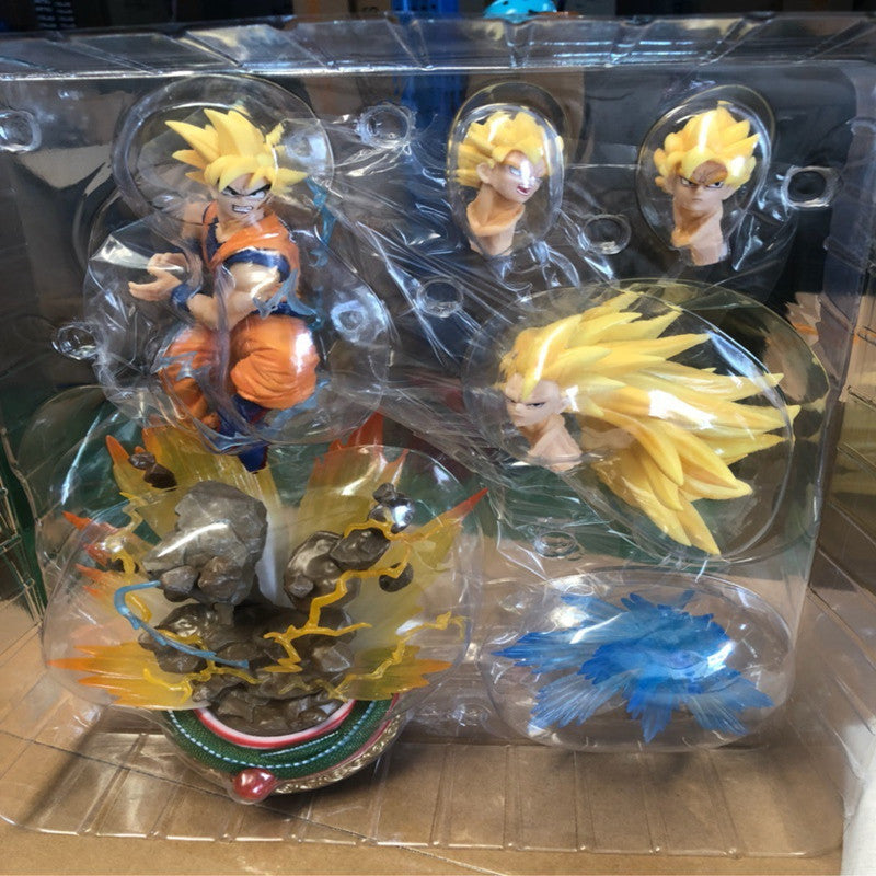 Super Saiyan Goku Multi-Head Statue (Anime Figure)