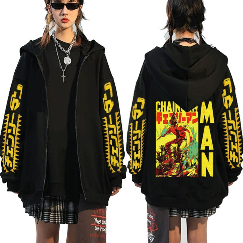 Camiseta de manga larga con estampado de Chainsaw Man para otoño-invierno