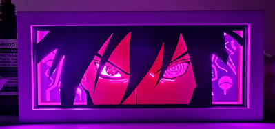 Caja de luz LED de papel recortado con diseño de anime (un juego)