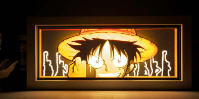 Caja de luz LED de papel recortado con diseño de anime (un juego)